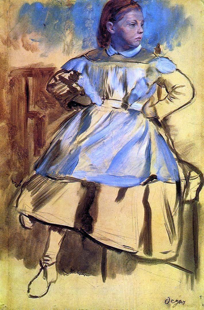 Edgar Degas Portrait of Giulia Bellelli (sketch) - Hand Painted Oil Painting