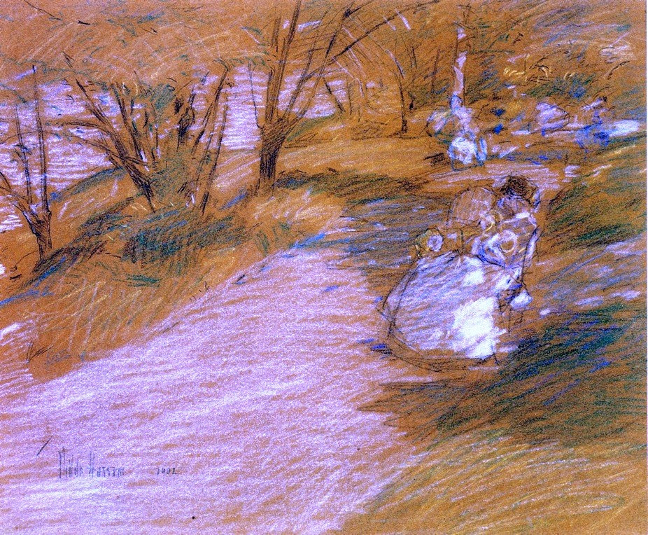 Frederick Childe Hassam In the Park - Hand Painted Oil Painting
