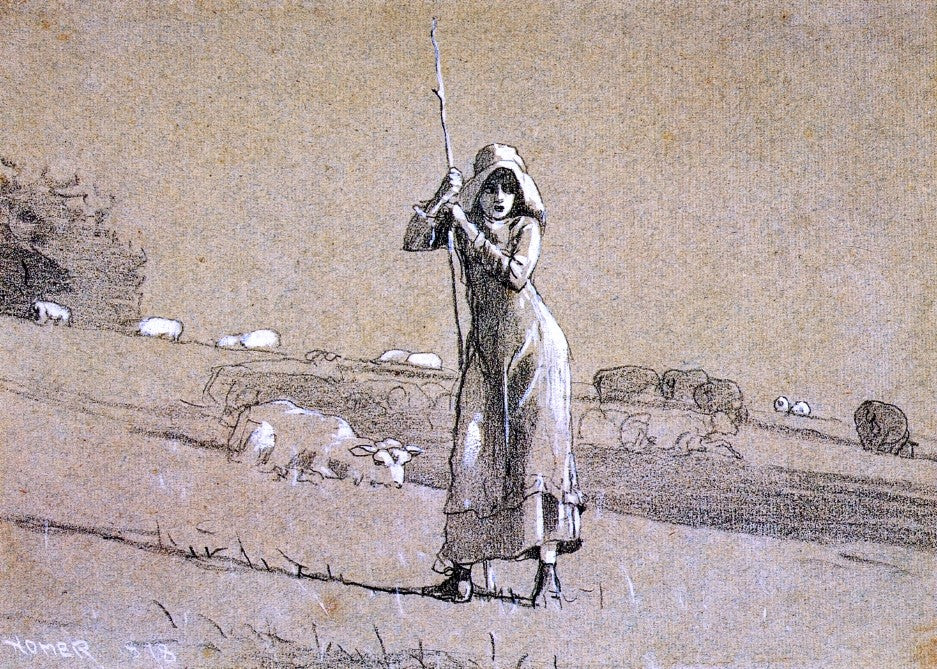 Winslow Homer The Shepherdess - Hand Painted Oil Painting