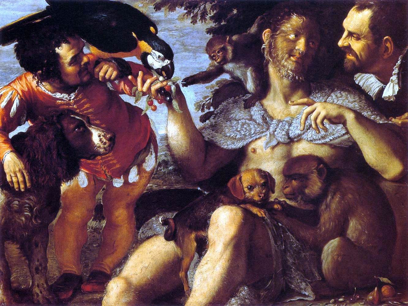  Agostino Carracci Hairy Harry, Mad Peter and Tiny Amon - Hand Painted Oil Painting