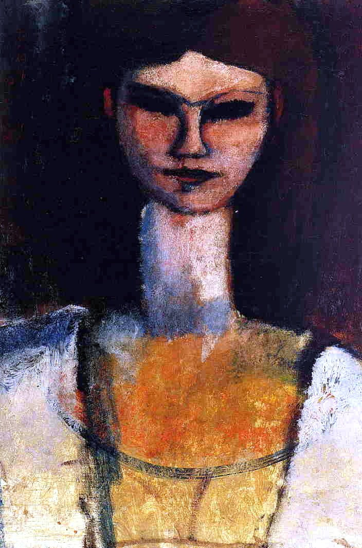 Amedeo Modigliani Bust of a Young Woman - Hand Painted Oil Painting