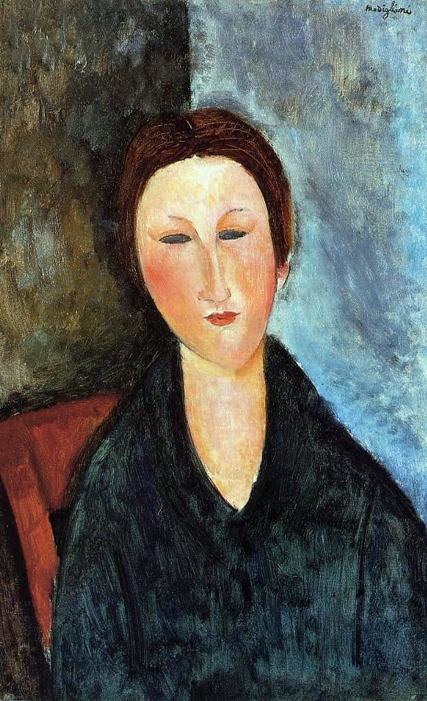 Amedeo Modigliani Bust of a Young Woman (also known as Mademoiselle Marthe) - Hand Painted Oil Painting
