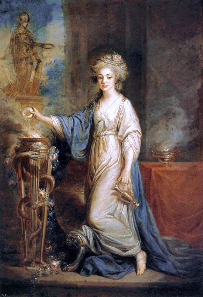 Angelica Kauffmann Portrait of a Woman as a Vestal Virgin - Hand Painted Oil Painting