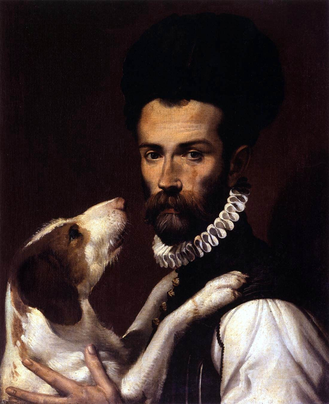 Bartolomeo Passerotti Portrait of a Man with a Dog - Hand Painted Oil Painting
