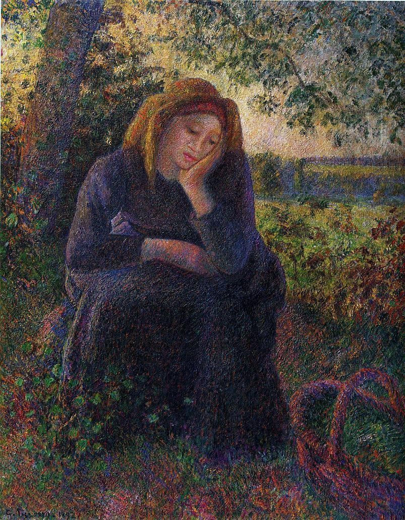 Camille Pissarro Seated Peasant - Hand Painted Oil Painting