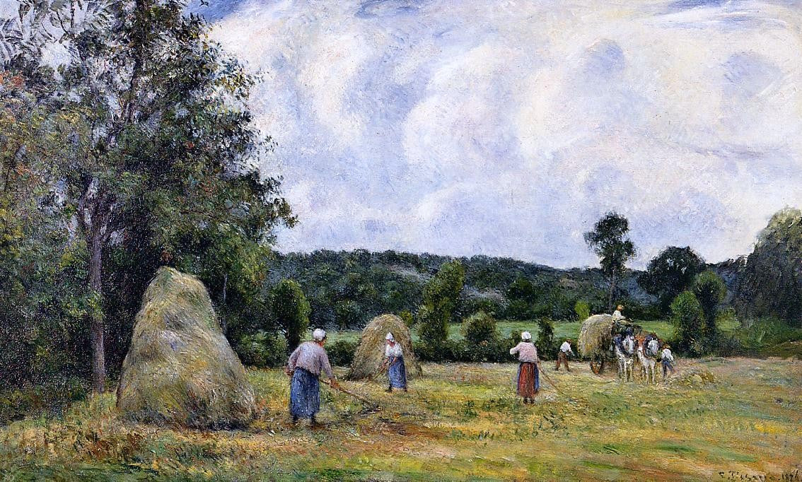Camille Pissarro The Harvest at Montfoucault - Hand Painted Oil Painting