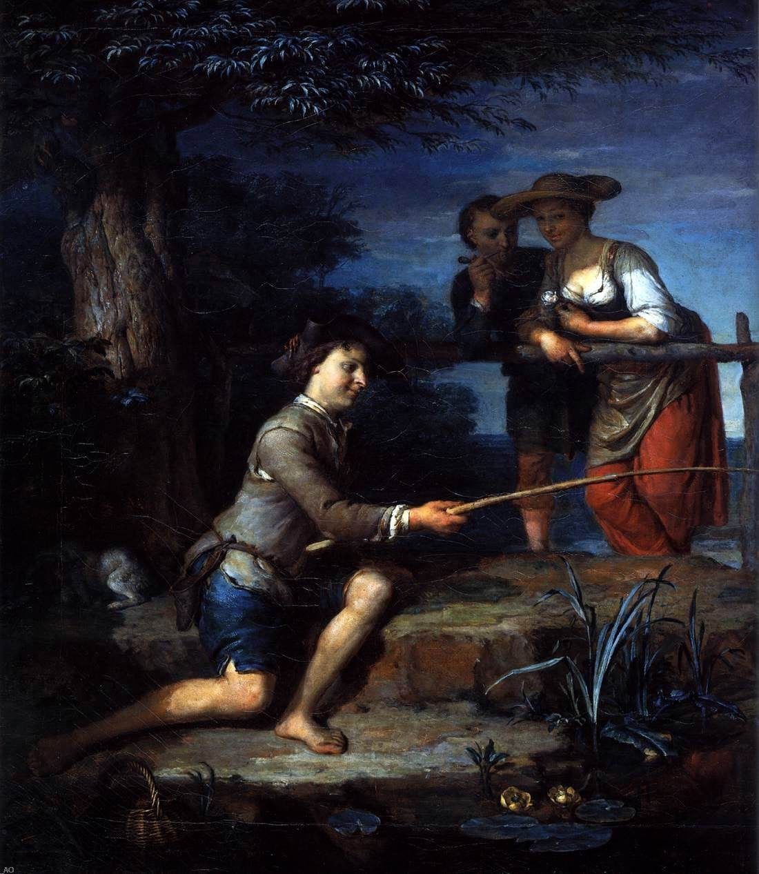 Carel De Moor Angler (detail) - Hand Painted Oil Painting