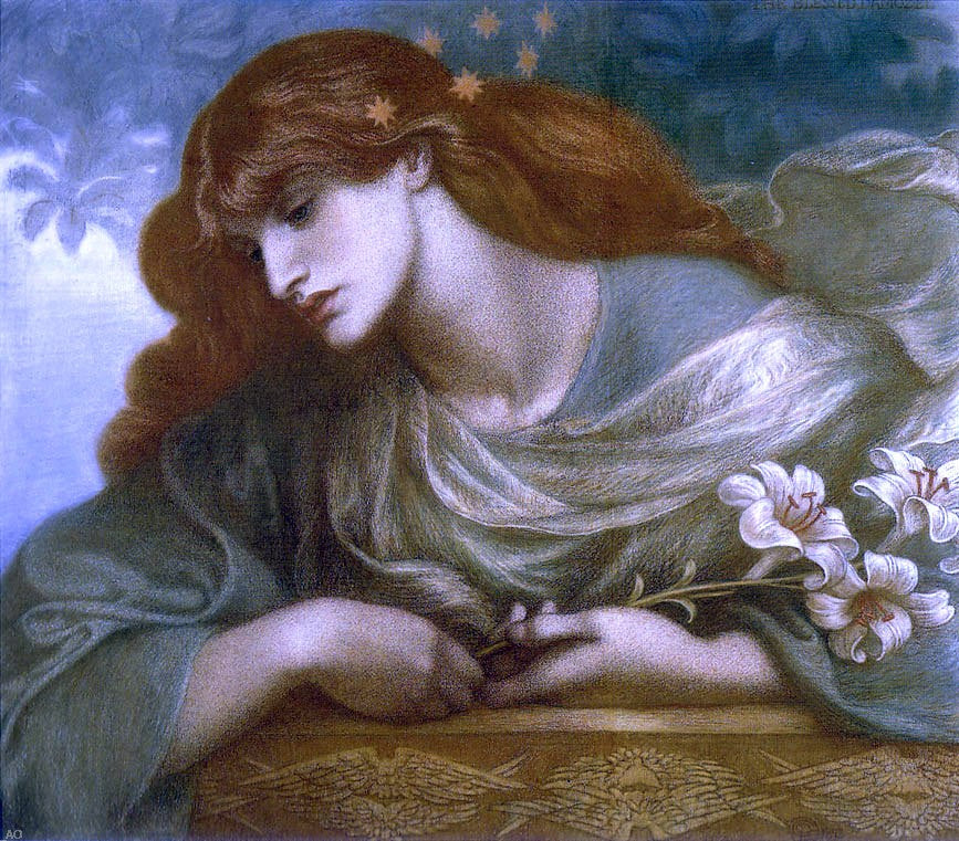 Dante Gabriel Rossetti The Blessed Damozel - Study - Hand Painted Oil Painting