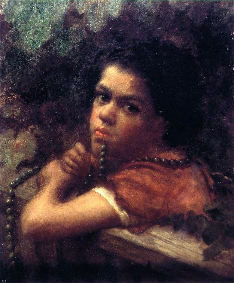 Eastman Johnson Hannah amidst the Vines - Hand Painted Oil Painting