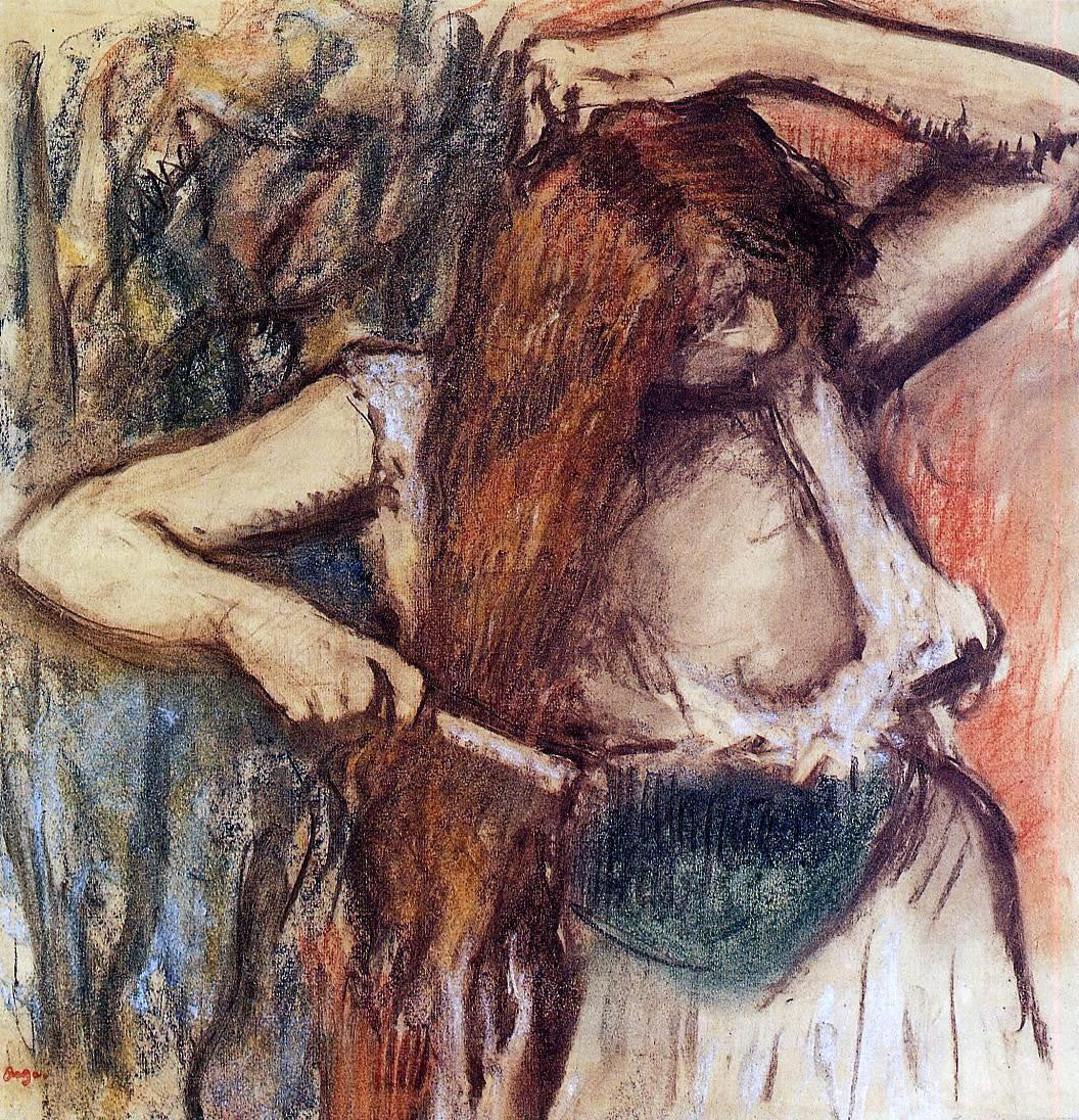 Edgar Degas Woman Combing Her Hair - Hand Painted Oil Painting