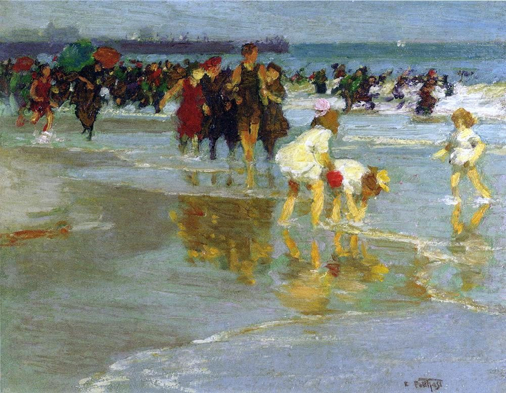 Edward Potthast Bathers - Hand Painted Oil Painting
