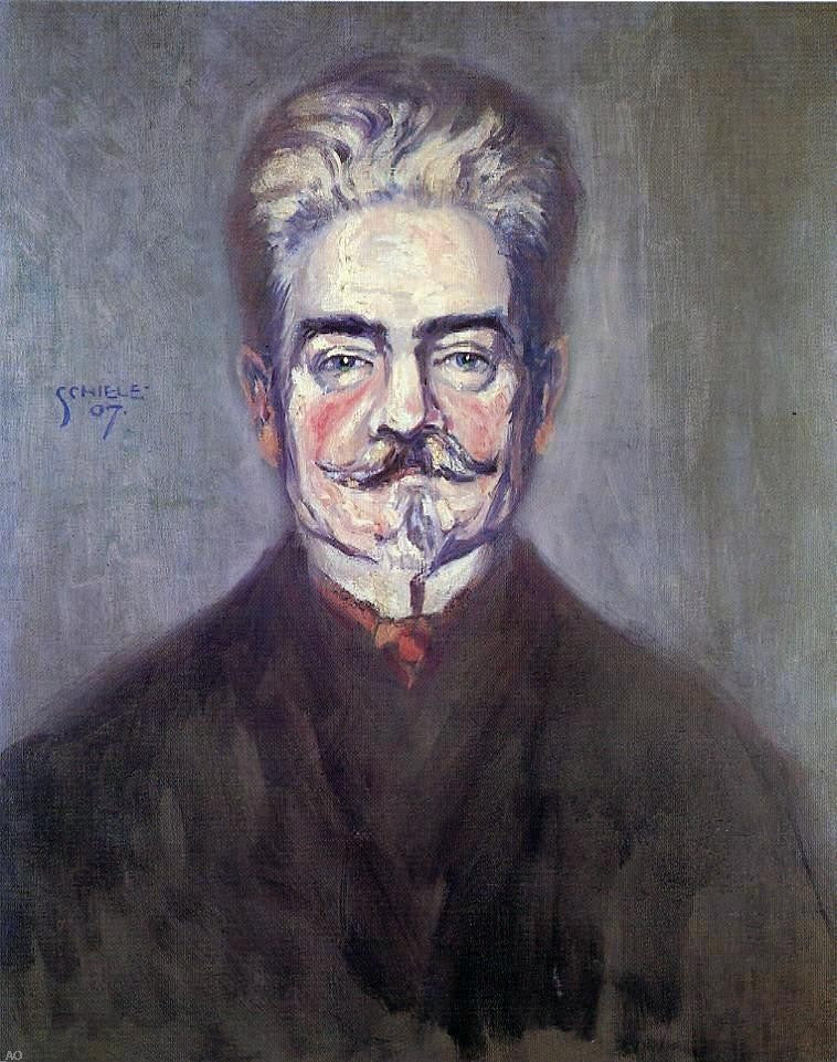 Egon Schiele Portrait of Leopold Czihaczek - Hand Painted Oil Painting