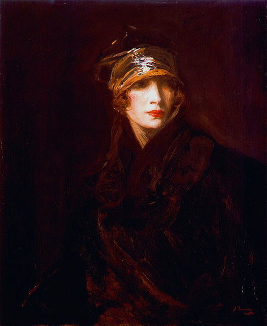 John Lavery Woman with Golden Turban, Hazel Lavery née Hazel Martyn - Hand Painted Oil Painting