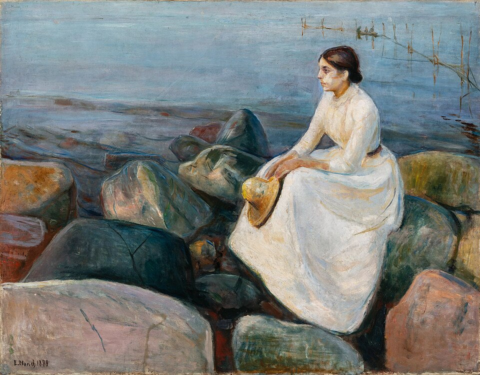 Edvard Munch Inger on the Beach - Hand Painted Oil Painting