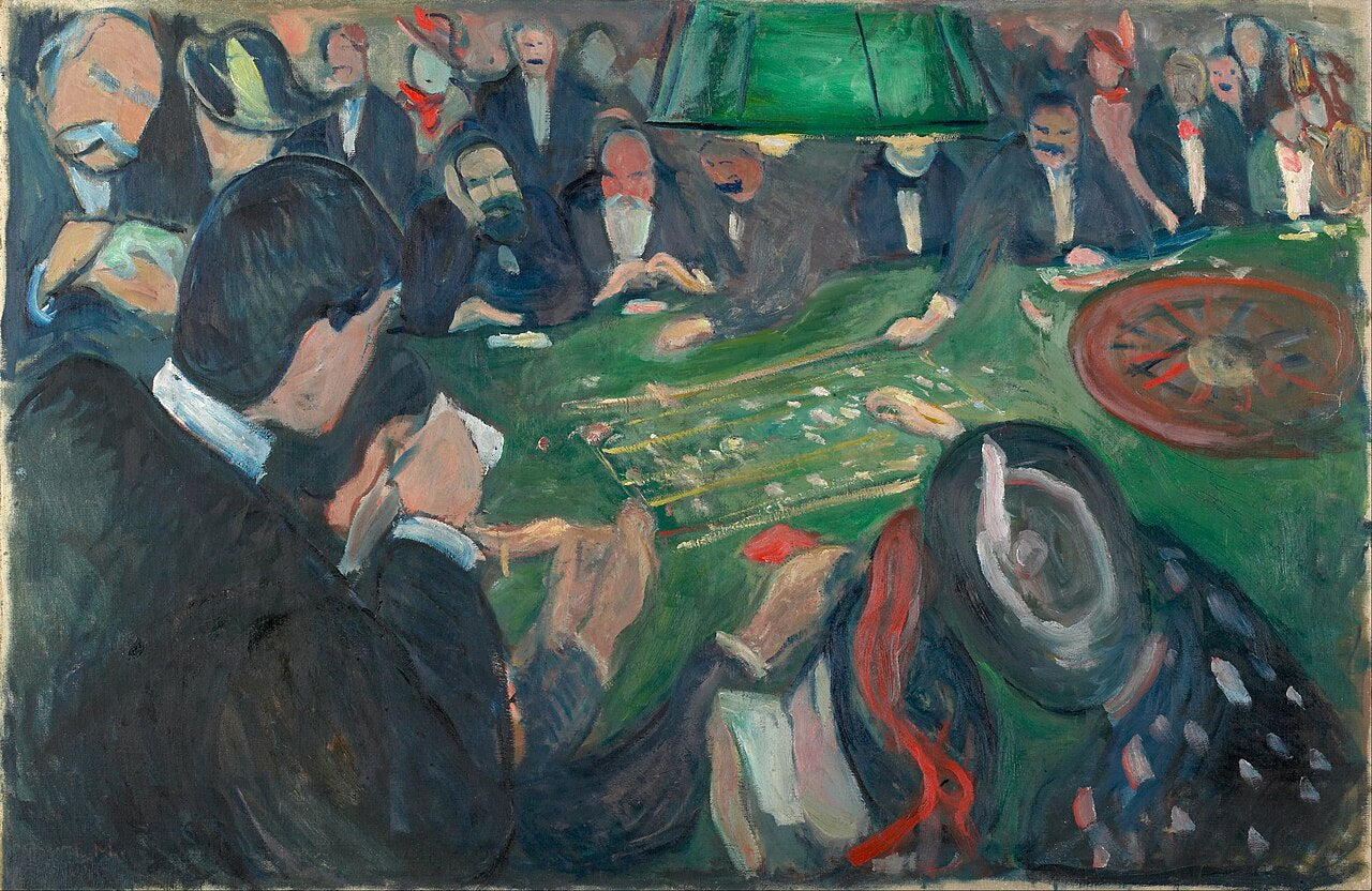 Edvard Munch At the Roulette Table in Monte Carlo - Hand Painted Oil Painting