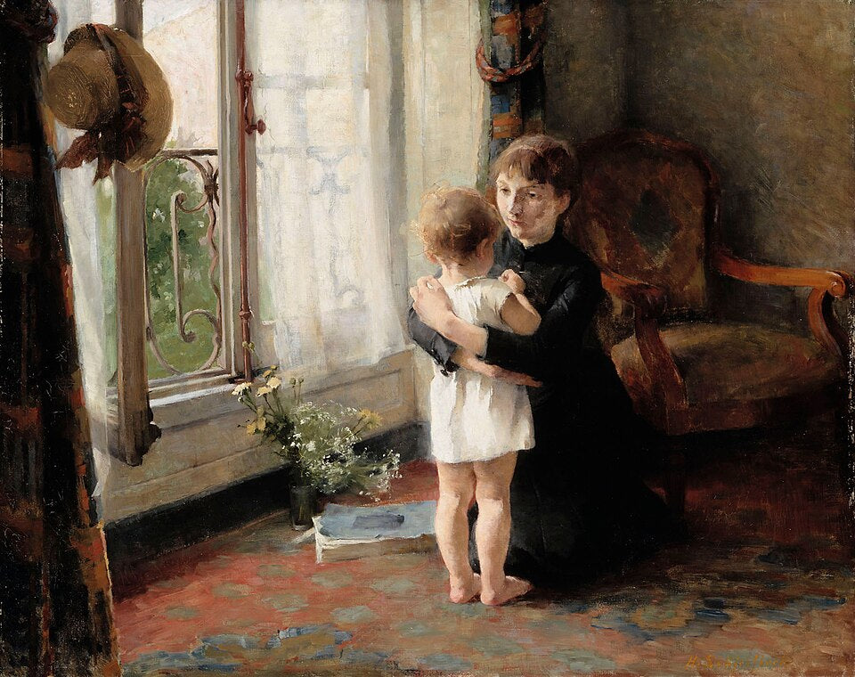 Helene Schjerfbeck Mother and Child - Hand Painted Oil Painting
