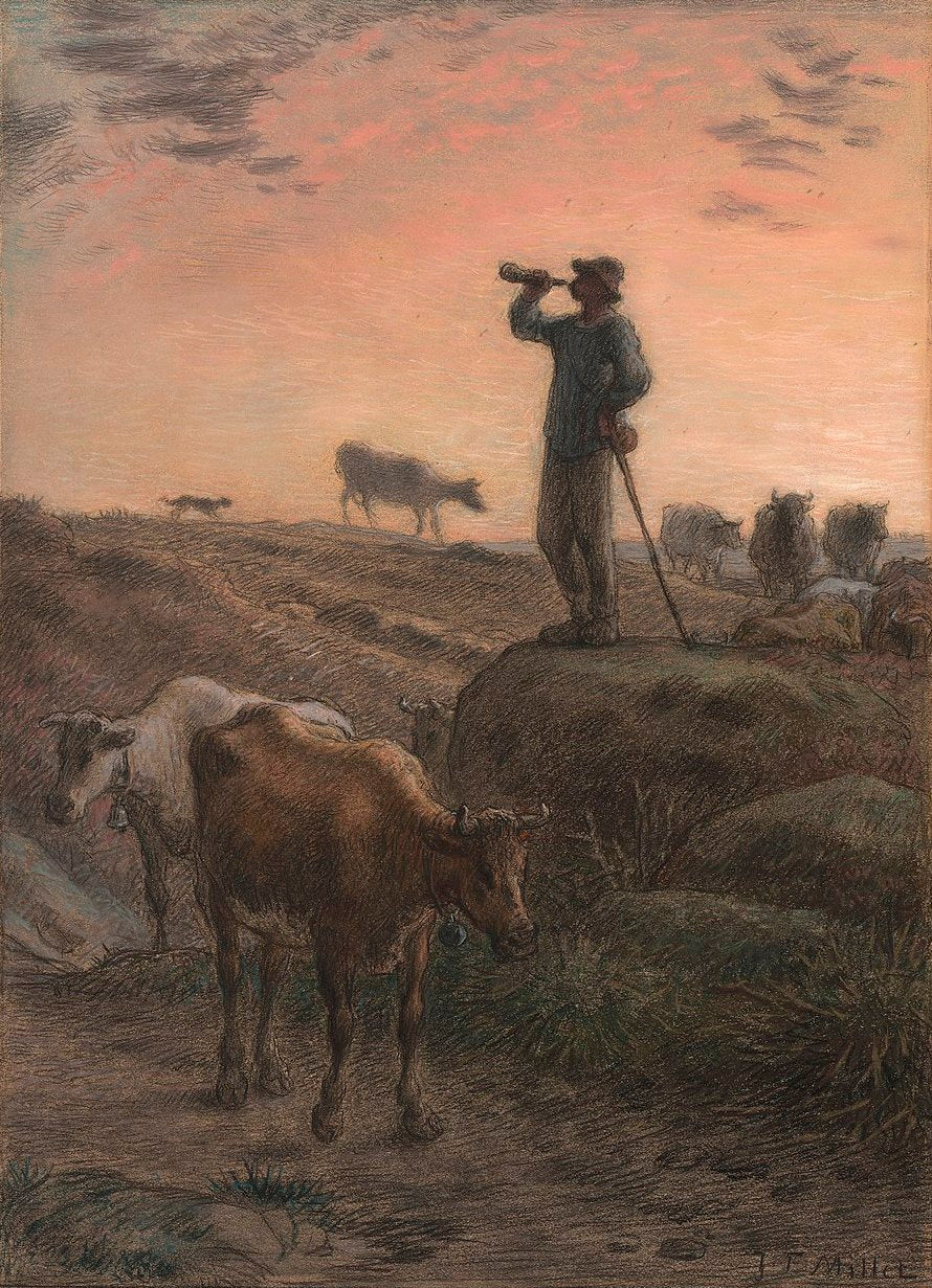 Jean-Francois Millet Calling Home the Cows - Hand Painted Oil Painting
