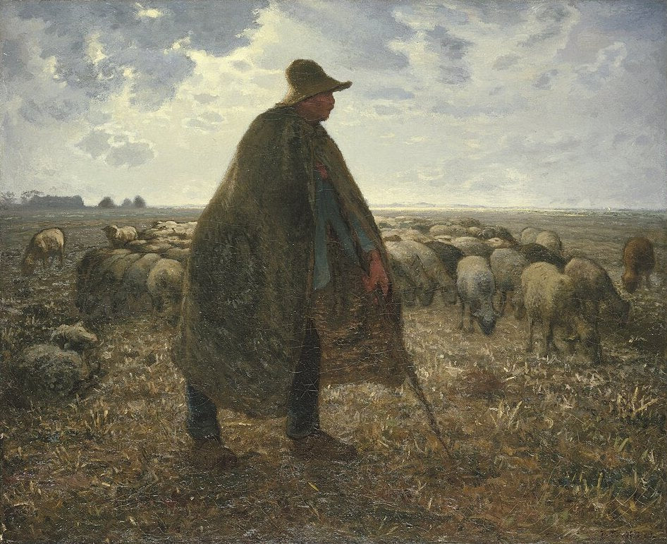 Jean-Francois Millet Shepherd Tending His Flock - Hand Painted Oil Painting