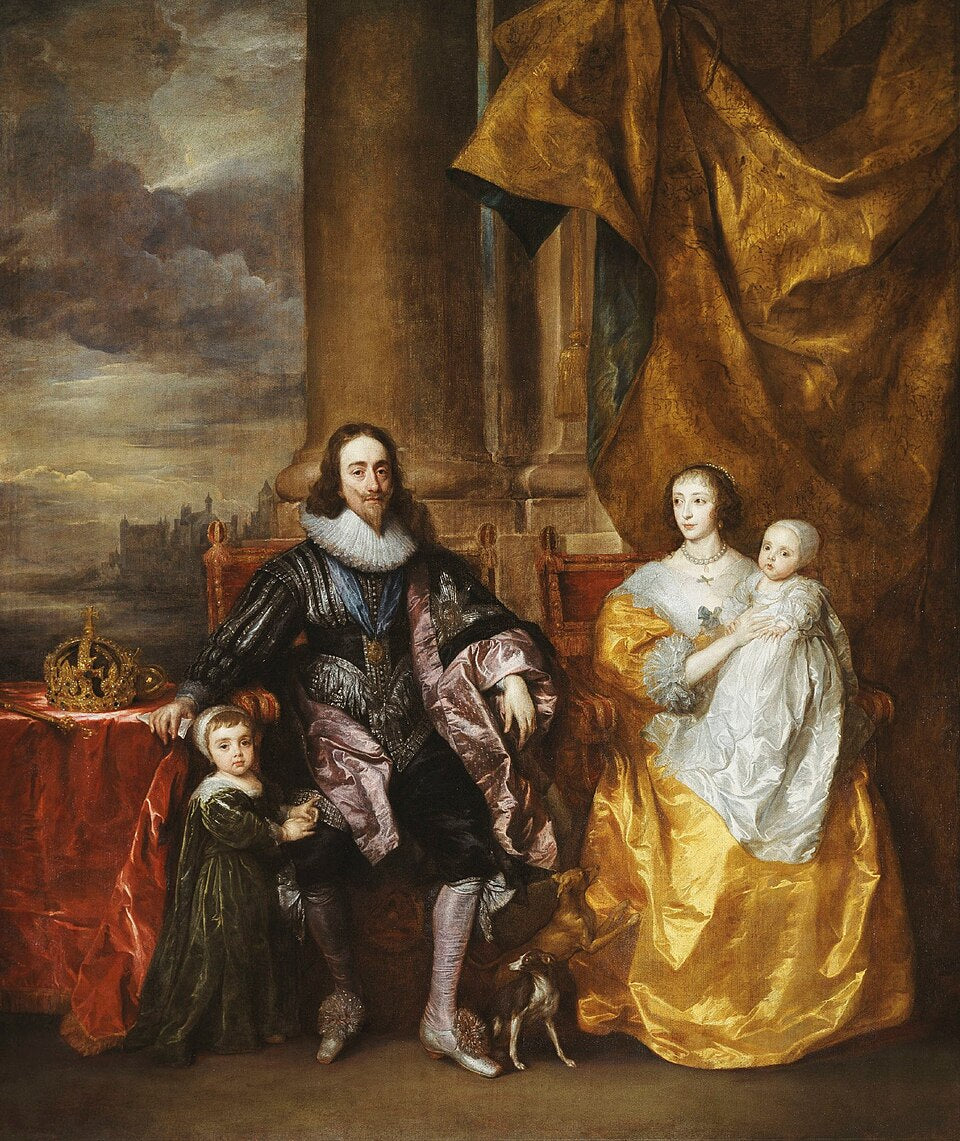 Anthony van Dyck Charles I and Henrietta Maria with Their Two Eldest Children, Prince Charles and Princess Mary - Hand Painted Oil Painting