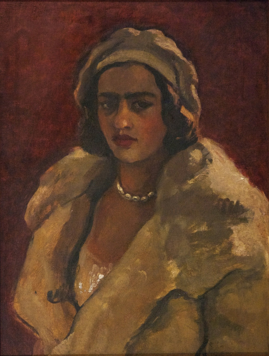 Amrita Sher-Gil Self-Portrait 9 - Hand Painted Oil Painting