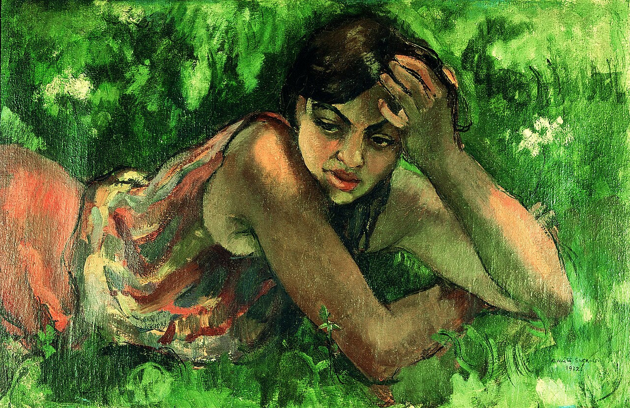 Amrita Sher-Gil Hungarian Gypsy Girl - Hand Painted Oil Painting