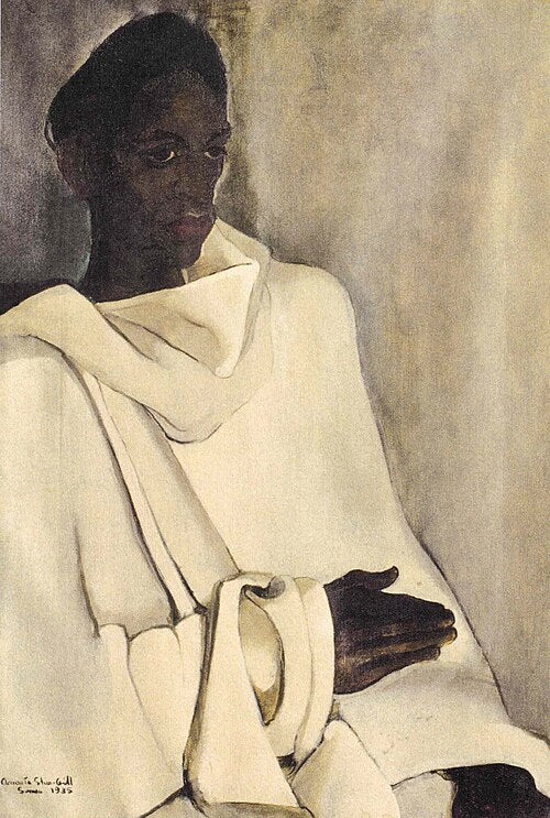 Amrita Sher-Gil Man in White - Hand Painted Oil Painting