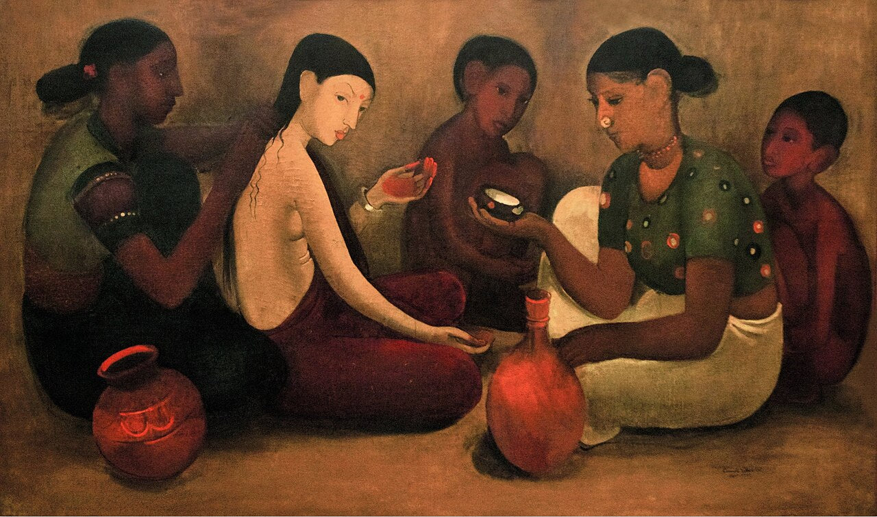 Amrita Sher-Gil Bride's Toilet - Hand Painted Oil Painting