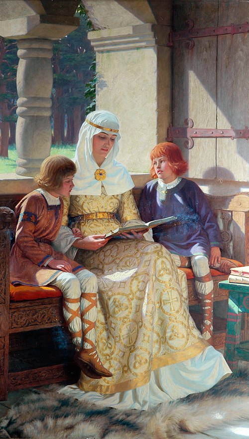 Edmund Blair Leighton The Boyhood of Alfred the Great - Hand Painted Oil Painting