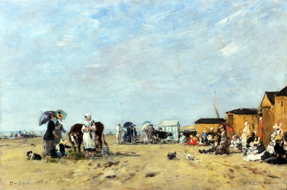 Eugene-Louis Boudin Berck, the Beach - Hand Painted Oil Painting