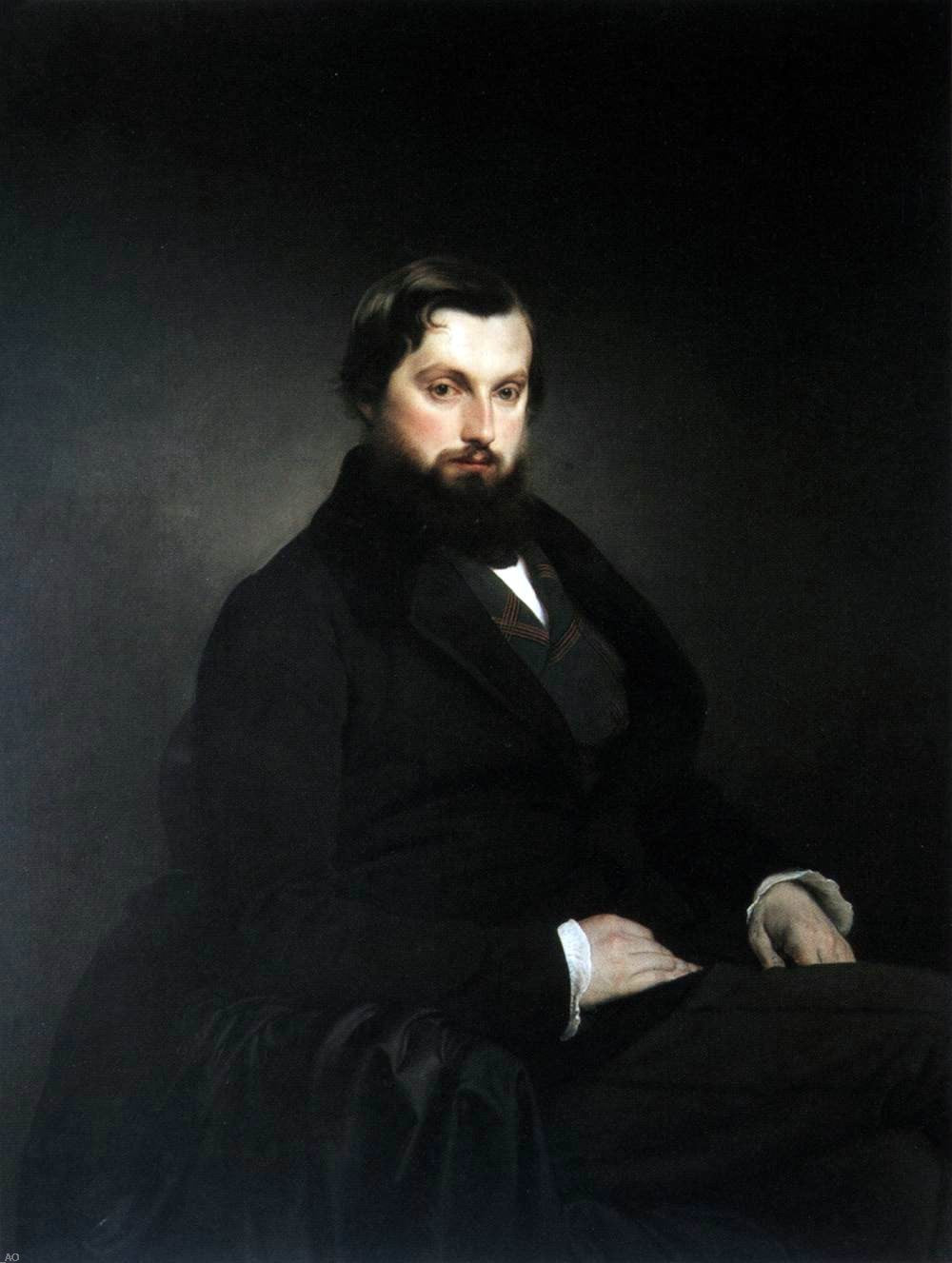 Francesco Hayez Portrait of Gian Giacomo Poldi Pezzoli - Hand Painted Oil Painting