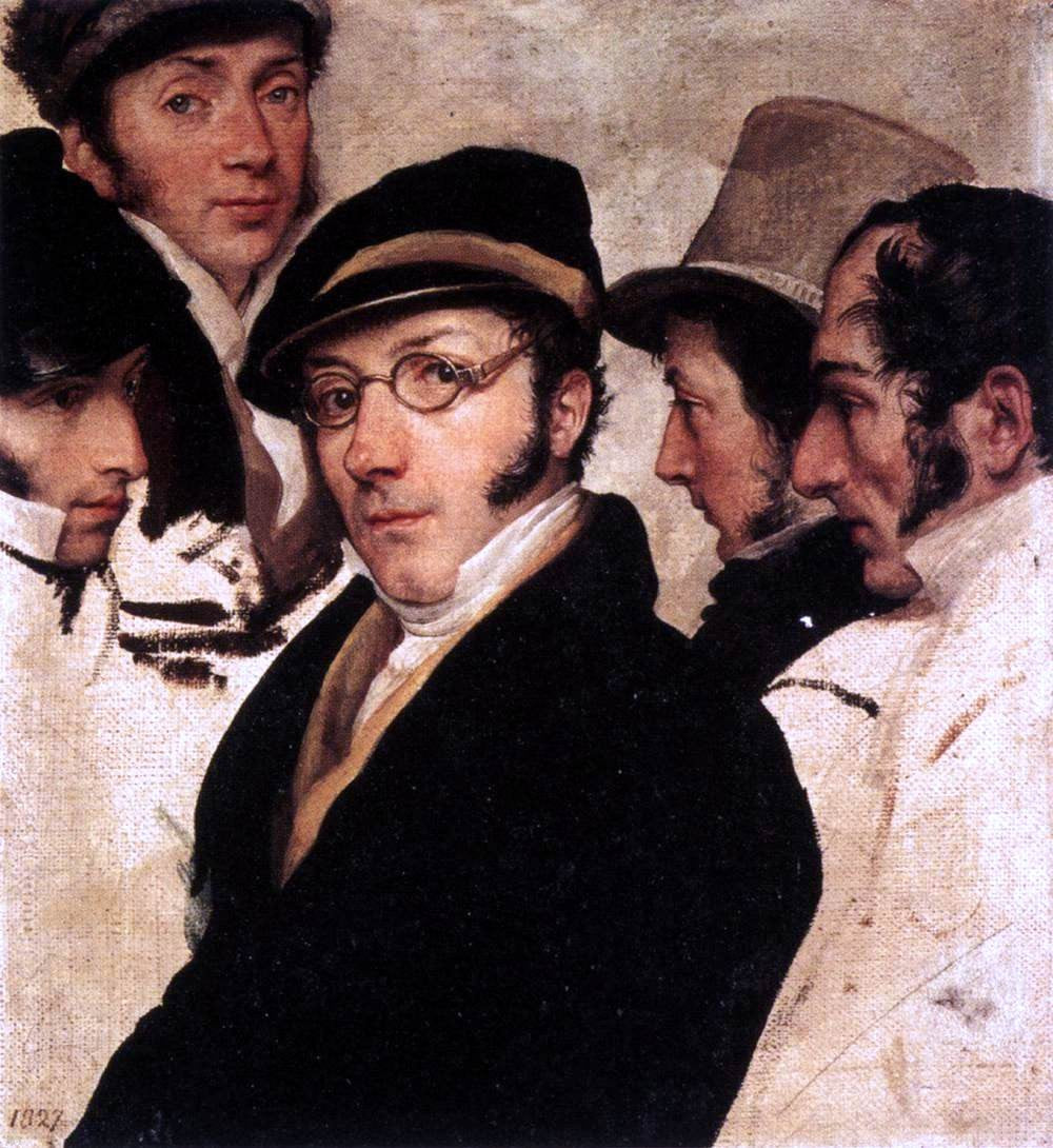 Francesco Hayez Self-Portrait in a Group of Friends - Hand Painted Oil Painting