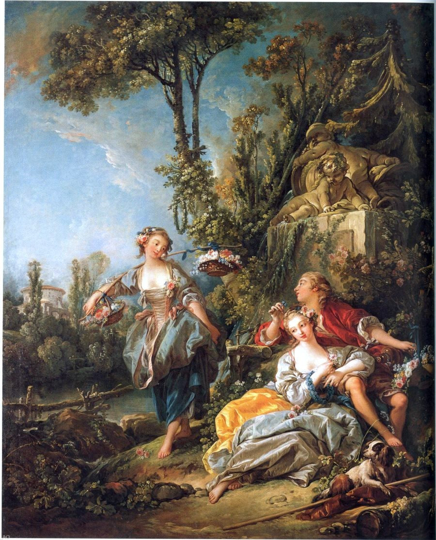 Francois Boucher Lovers in a Park - Hand Painted Oil Painting