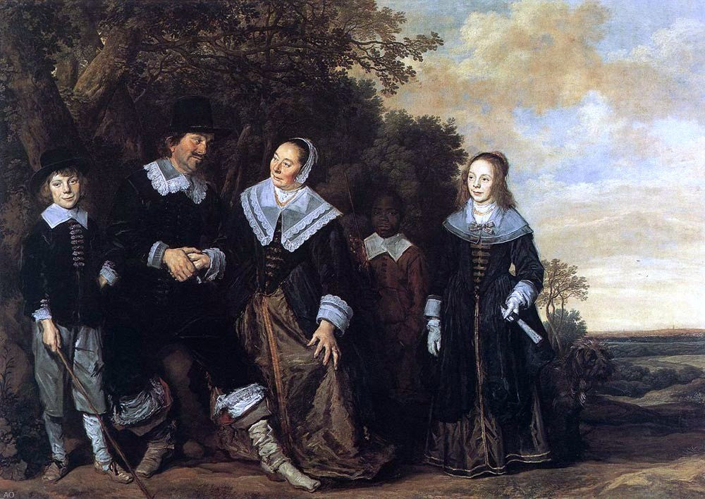 Frans Hals Family Group in a Landscape - Hand Painted Oil Painting