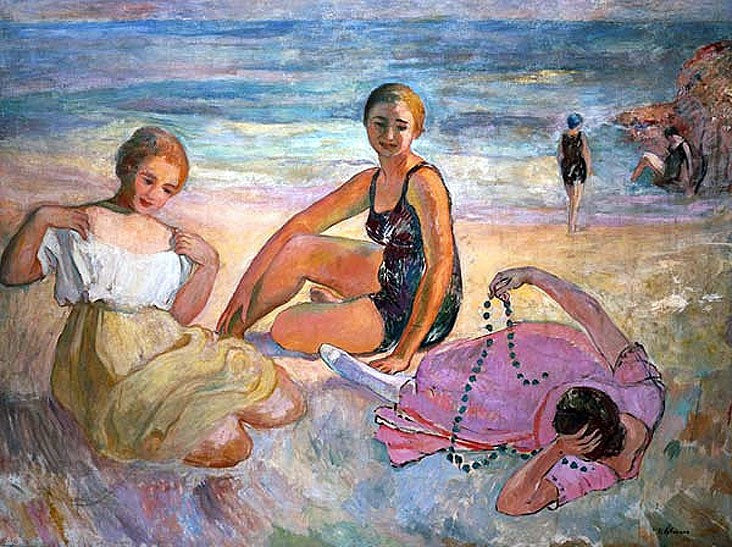Henri Lebasque On the Beach - Hand Painted Oil Painting