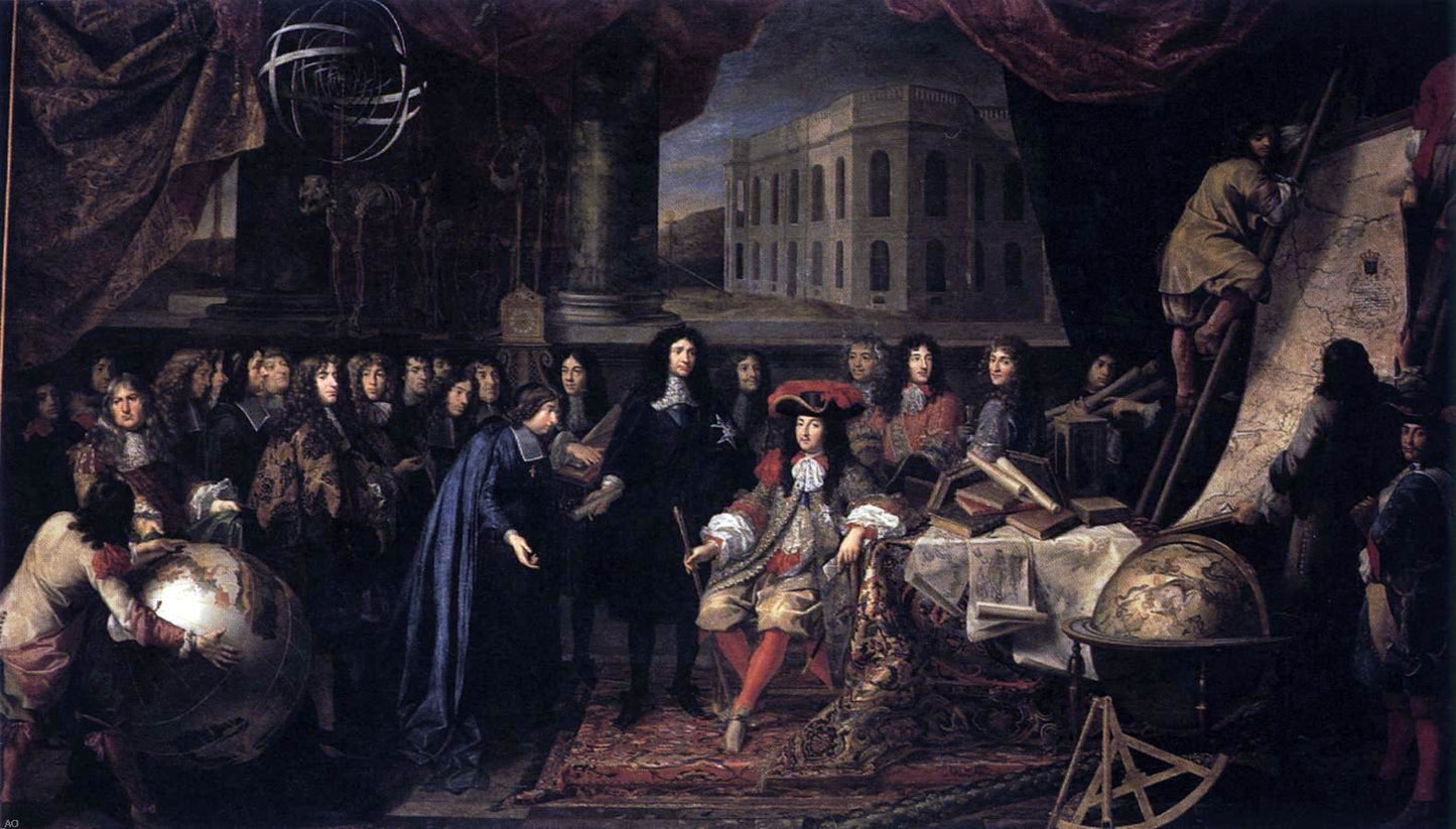 Henri Testelin Colbert Presenting the Members of the Royal Academy of Sciences to Louis XIV in 1667 - Hand Painted Oil Painting