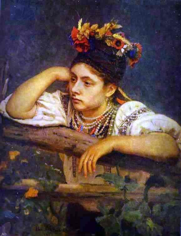 Ilia Efimovich Repin Ukranian Girl - Hand Painted Oil Painting