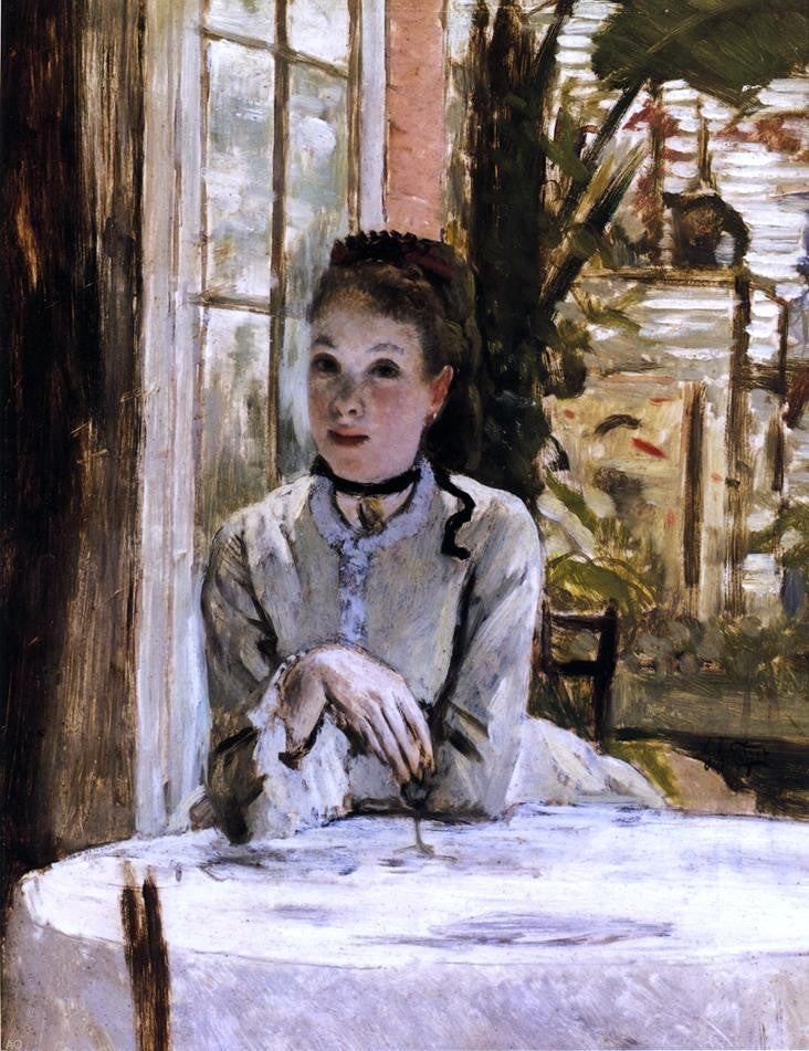 James Tissot In the Conservatory - Hand Painted Oil Painting