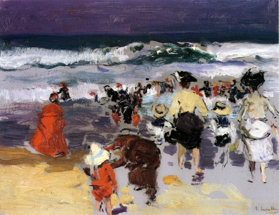 Joaquin Sorolla Y Bastida The Beach at Biarritz (sketch) - Hand Painted Oil Painting