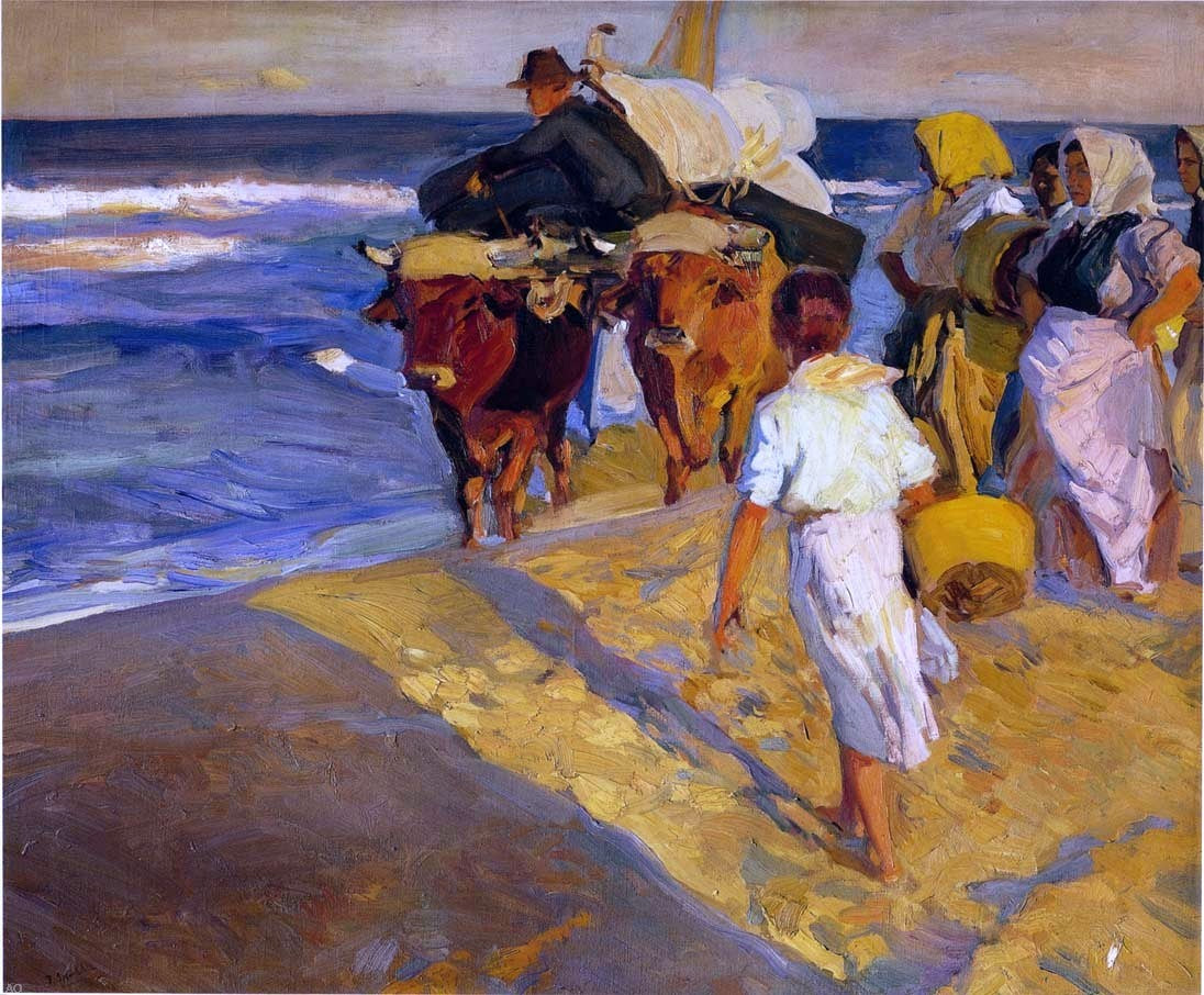 Joaquin Sorolla Y Bastida Valencia beach - Hand Painted Oil Painting