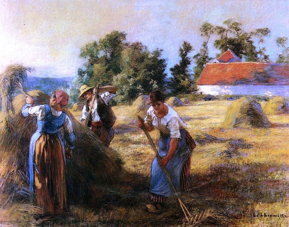 Leon Augustin L'hermitte) Harvest - Hand Painted Oil Painting