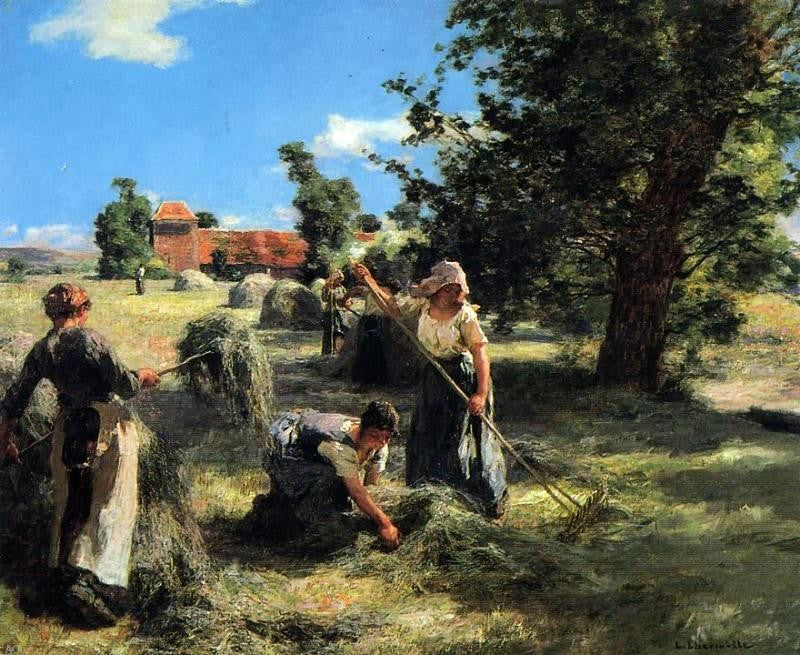 Leon Augustin L'hermitte) Harvest at the Farm on Rue Chaily - Hand Painted Oil Painting