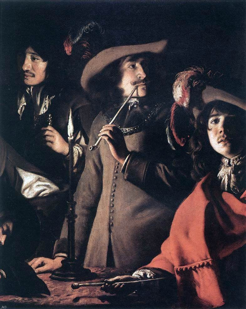 Le nain Brothers Smokers in an Interior (detail) - Hand Painted Oil Painting