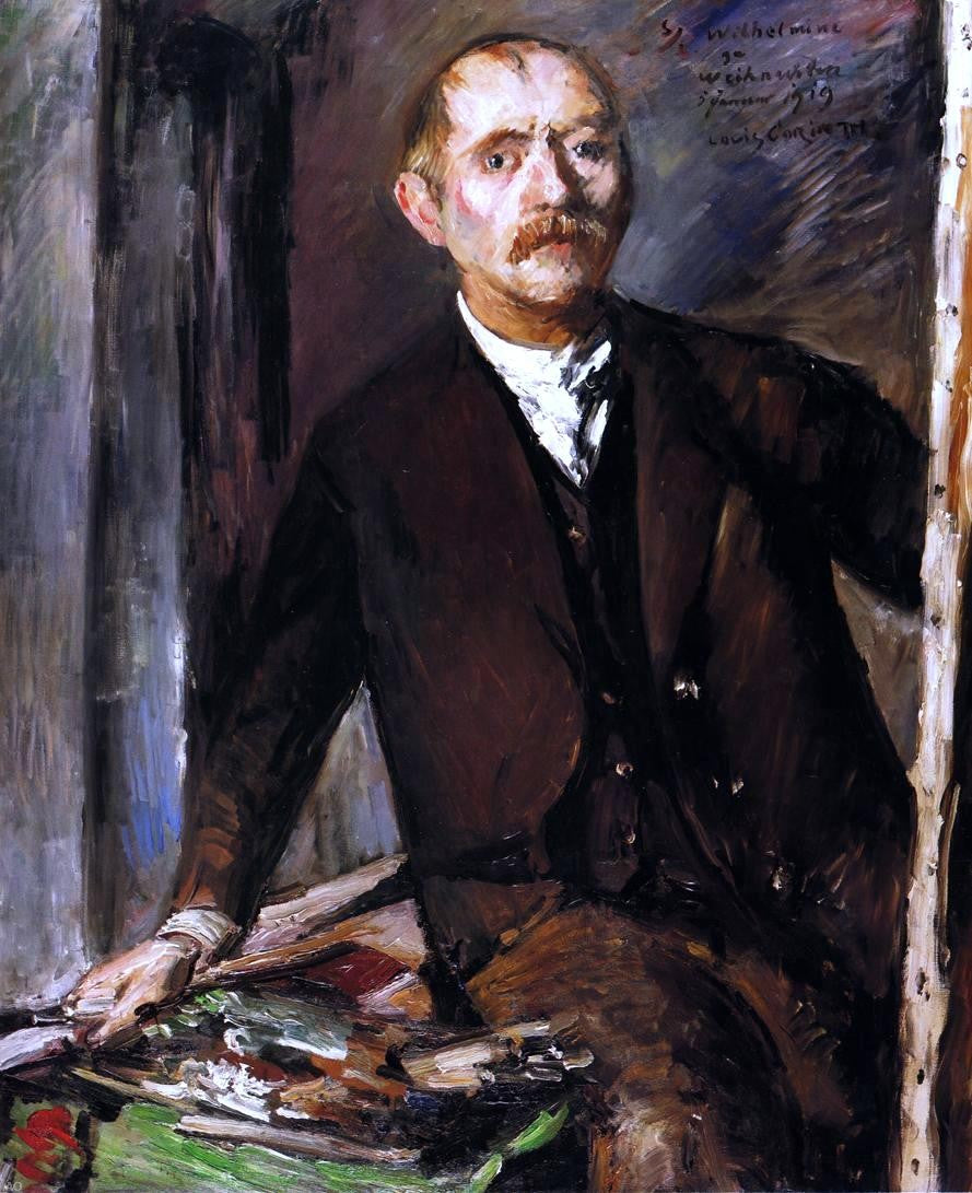 Lovis Corinth Self Portrait at the Easel - Hand Painted Oil Painting