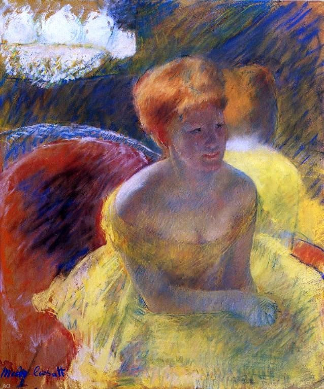 Mary Cassatt At the Theater (also known as Lydia Cassatt Leaning on Her Arms, Seated in a Loge) - Hand Painted Oil Painting