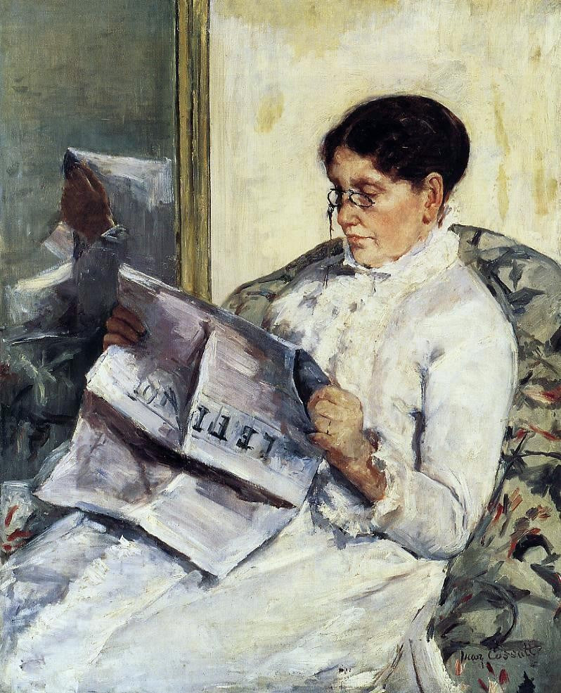 Mary Cassatt Portrait of a Lady (also known as Reading 'Le Figaro') - Hand Painted Oil Painting