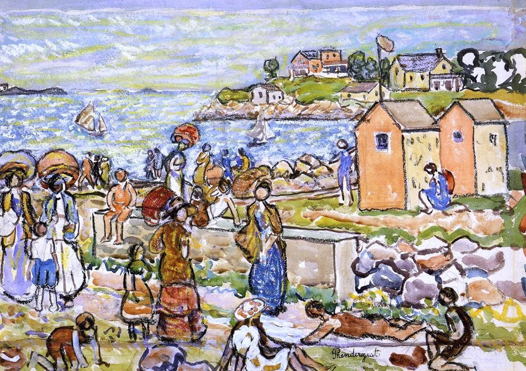 Maurice Prendergast Bathers and Strollers - Hand Painted Oil Painting