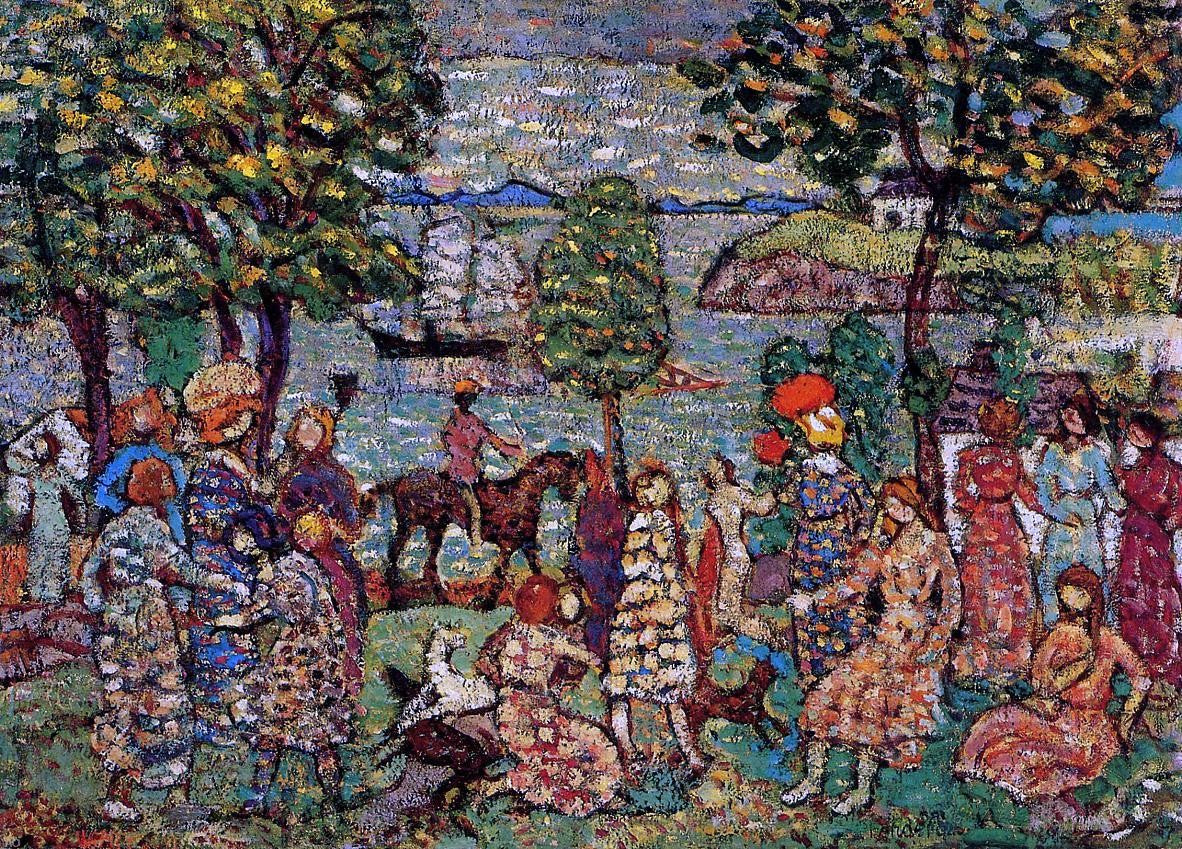 Maurice Prendergast Fantasy (also known as Landscape with Figures) - Hand Painted Oil Painting