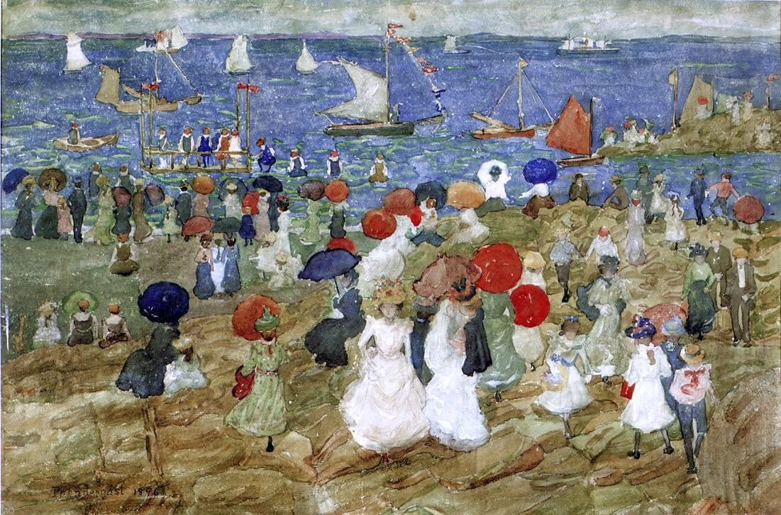 Maurice Prendergast Nantasket Beach 2 (also known as Handkerchief Point) - Hand Painted Oil Painting