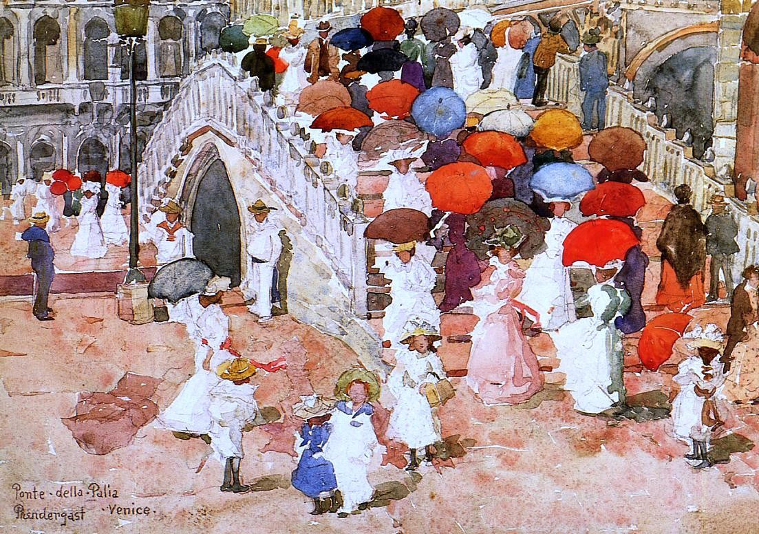 Maurice Prendergast Ponte Della Paglia - Hand Painted Oil Painting