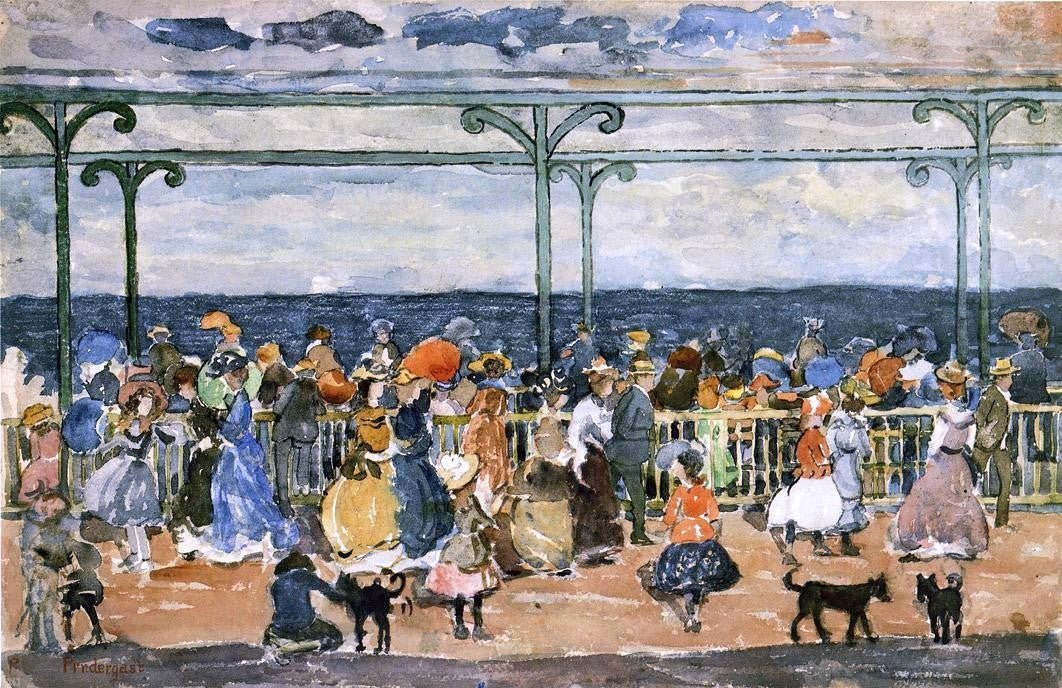 Maurice Prendergast Promenade at Nantasket - Hand Painted Oil Painting